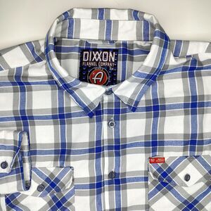 Dixxon 'Rinser' Flannel Shirt Blue Plaid Polyester Adam's Polishes Mens 4X